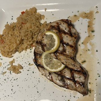 River Town Grill - Swordfish (special) with rice - Steakhouses Near Me - Williamstown, West Virginia
