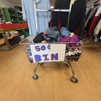 Thrifty Bargains - A bin of clothes with "character". They do not throw out items unless they absolutely have to. - Thrift Stores Near Me - Columbus, Ohio Thrifty Bargains - A bin of clothes with "character". They do not throw out items unless they absolutely have to. - Thrift Stores Near Me - Columbus, Ohio