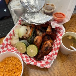 Pollos Bravo Al Carbon - Whole chicken order comes with 2 cup of beans, rice, tortillas and tostadas