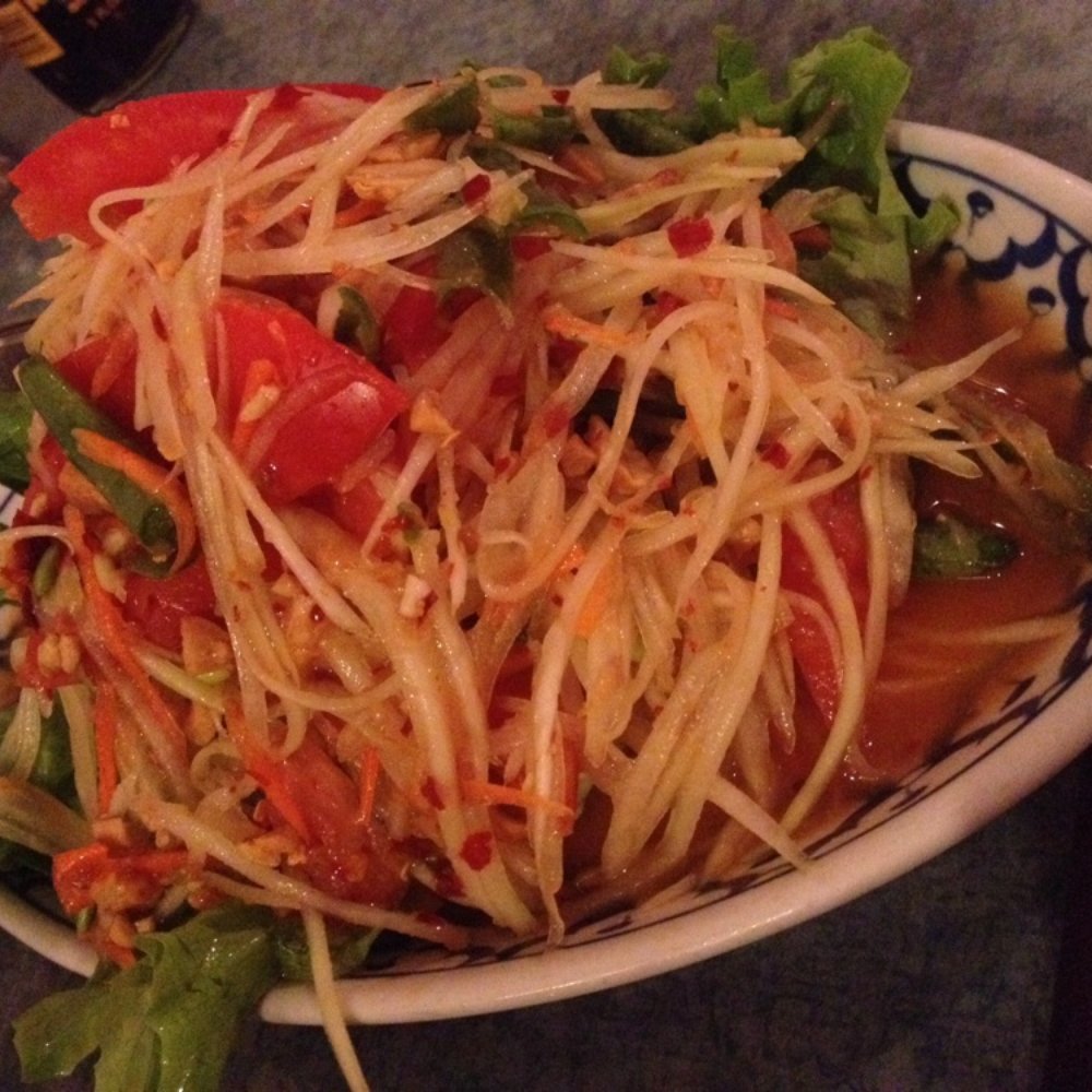 Thai House - Extra super spicy papaya salad (Thai style - no shrimp) yummy! :) - Thai Near Me - Las Vegas, Nevada Thai House - Extra super spicy papaya salad (Thai style - no shrimp) yummy! :) - Thai Near Me - Las Vegas, Nevada