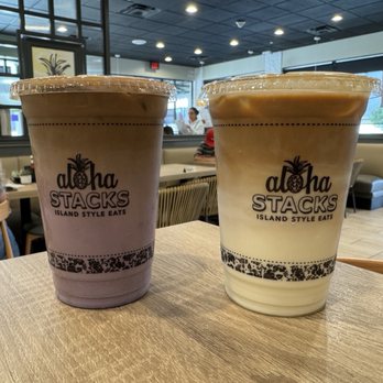 Aloha Stacks - Iced Ube Latte and Iced Hawaiian Latte - Breakfast & Brunch Near Me - Whittier, California Aloha Stacks - Iced Ube Latte and Iced Hawaiian Latte - Breakfast & Brunch Near Me - Whittier, California