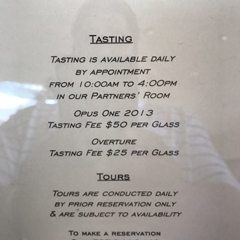 Opus One Winery - Menu for tasting - Wineries Near Me - Oakville, California Opus One Winery - Menu for tasting - Wineries Near Me - Oakville, California