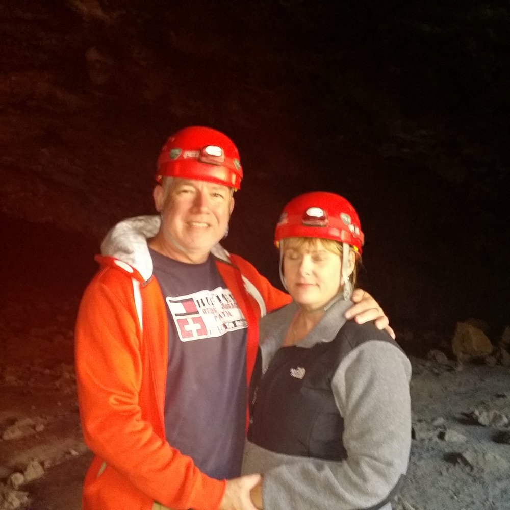 Wanderlust Tours - Wife and I getting ready to make our decent into the Lava cave - Tours Near Me - Bend, Oregon Wanderlust Tours - Wife and I getting ready to make our decent into the Lava cave - Tours Near Me - Bend, Oregon