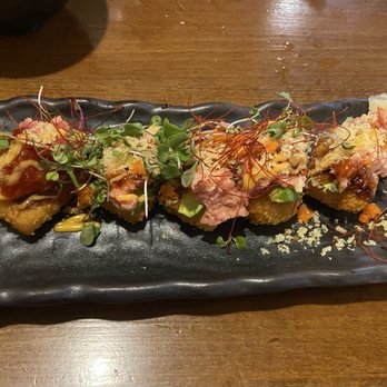 Ryoshi Sushi & Izakaya - Crispy rice with spicy tuna on top - Sushi Bars Near Me - Bend, Oregon Ryoshi Sushi & Izakaya - Crispy rice with spicy tuna on top - Sushi Bars Near Me - Bend, Oregon