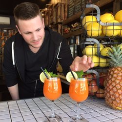 Black Eye Coffee - Matt prepares juices