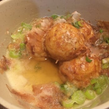 Ramen Misoya - Soaked takoyaki. It is not supposed to be like this! The dip was really salty. - Ramen Near Me - Montreal, Quebec Ramen Misoya - Soaked takoyaki. It is not supposed to be like this! The dip was really salty. - Ramen Near Me - Montreal, Quebec