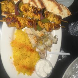 Leger's Deli - Chicken Kabobs, lemon rice and potatoes