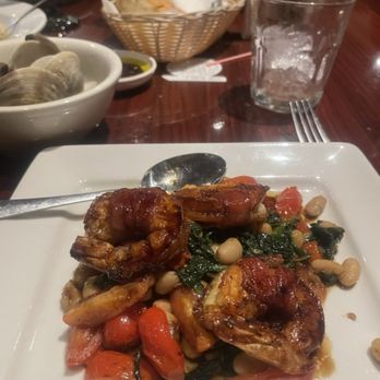 Three Vines Bistro - Shrimp with beans and greens. - Pizza Near Me - Saratoga Springs, New York Three Vines Bistro - Shrimp with beans and greens. - Pizza Near Me - Saratoga Springs, New York