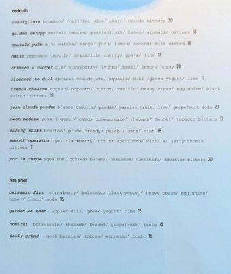 Menu photo 6 Eos & Nyx San Jose, CA