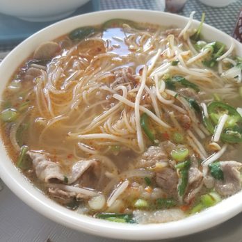 Kim's Vietnamese - Pho with chili sauce and Sriracha added. - Vietnamese Near Me - Sacramento, California