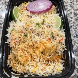 Prawns Briyani, good amount of Prawns (9count I believe)
