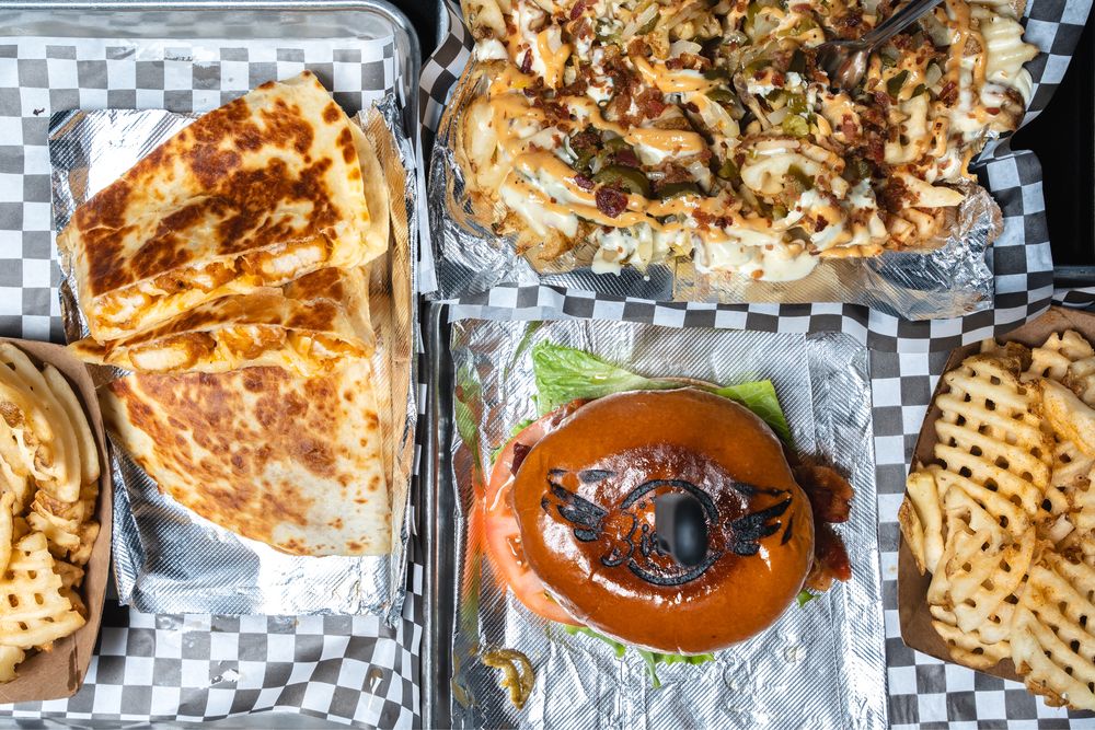 Food from Birdies Wings and Bar