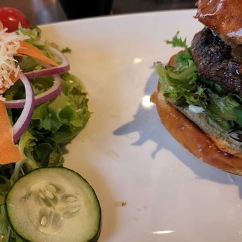 The Better Half - Better Half Burger with side salad. - Bars Near Me - Lakeville, Minnesota The Better Half - Better Half Burger with side salad. - Bars Near Me - Lakeville, Minnesota