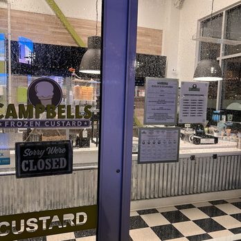 Campbells Frozen Custard - Door and hours of operation - Ice Cream & Frozen Yogurt Near Me - Woodbridge, Virginia Campbells Frozen Custard - Door and hours of operation - Ice Cream & Frozen Yogurt Near Me - Woodbridge, Virginia