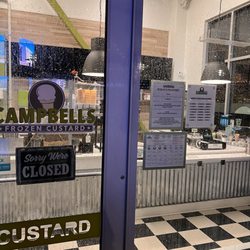 Campbells Frozen Custard - Door and hours of operation