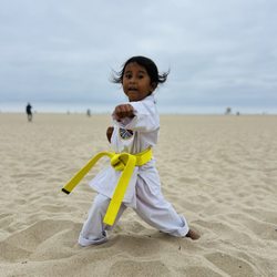 United Studios of Self Defense - Arya the day she earned and received her yellow belt