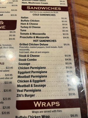 Menu photo 1 Ziti's Italian Trattoria Natick, MA