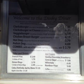 Dinky Diner - 2/14/16: menu board. - Food Trucks Near Me - Clarksburg, California