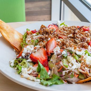 The Toasted Yolk Cafe - The Toasted Yolk Cafe Strawberry Fields Salad - Breakfast & Brunch Near Me - Estero, Florida
