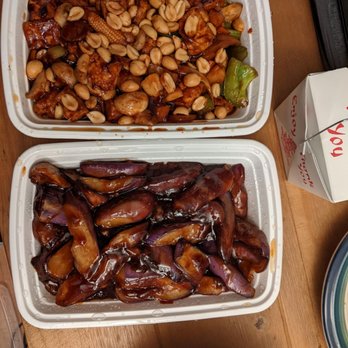 Blessings II Go - Kung Pao tofu (top) and eggplant (bottom). - Chinese Near Me - New Haven, Connecticut
