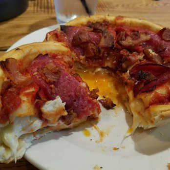 Giordano's - Thick crust with cheese on the bottom and plenty of meat. - Pizza Near Me - Rosemont, Illinois Giordano's - Thick crust with cheese on the bottom and plenty of meat. - Pizza Near Me - Rosemont, Illinois