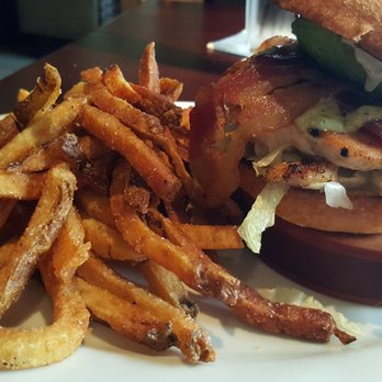 Lucky Monk - Twisted grilled chicken sandwich and fries. - American Near Me - Barrington, Illinois
