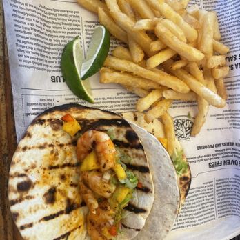 Captain Obadiah's Seafood Market - Shrimp taco special with mango salsa. Very small serving and fries are extra - Seafood Markets Near Me - Marmora, New Jersey Captain Obadiah's Seafood Market - Shrimp taco special with mango salsa. Very small serving and fries are extra - Seafood Markets Near Me - Marmora, New Jersey