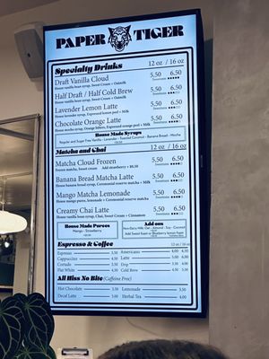 Menu photo 1 Paper Tiger Cafe Chicago, IL