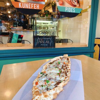 Miss Cafe - Doner Meat($11.99) Toppings: Beef + Lamb Gyro, Cheese, Tomato, Green Onion + Parsely - Turkish Near Me - Seattle, Washington