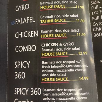 Gyro 360 - Menu - Mediterranean Near Me - Denton, Texas