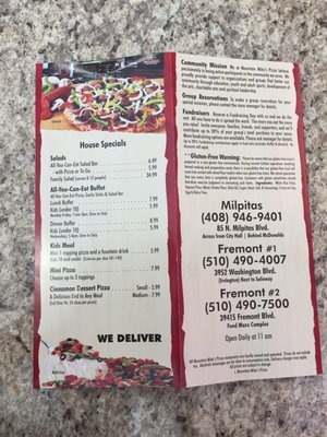 Menu photo 2 Mountain Mike's Pizza Fremont, CA Menu photo 2 Mountain Mike's Pizza Fremont, CA