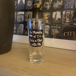 JD Printing - Custom shot glass for a celebration of life.