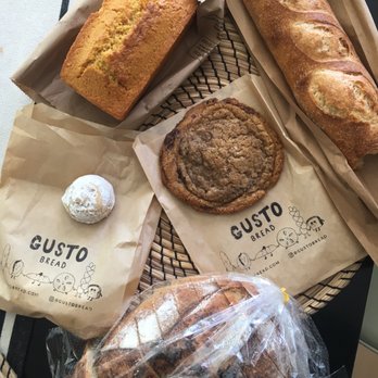 Gusto Bread - Pan de Maíz (corn bread), Baguette, El dorado loaf (sliced), Spelt Cookie & Polvorones for a perfect breakfast! - Bakeries Near Me - Long Beach, California Gusto Bread - Pan de Maíz (corn bread), Baguette, El dorado loaf (sliced), Spelt Cookie & Polvorones for a perfect breakfast! - Bakeries Near Me - Long Beach, California