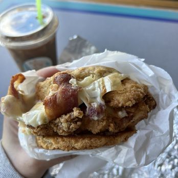 Hola Adios Coffeeshop - Kickin' chicken biscuit sandwich - Coffee & Tea Near Me - Costa Mesa, California Hola Adios Coffeeshop - Kickin' chicken biscuit sandwich - Coffee & Tea Near Me - Costa Mesa, California