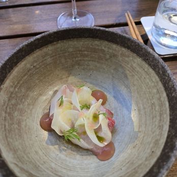 River Twice - Raw hiramasa with Pico de gallao water - New American Near Me - Philadelphia, Pennsylvania