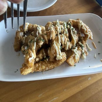 Dockside Grille - Calamari...this was so oily I couldn't take another bite after the first one. Again no flavor. - Seafood Near Me - Akron, Ohio