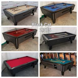 Don's Amusements - Valley Black Kat Pool Tables! Your color choice!!