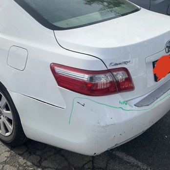 Caliber Collision - Before: bumper scratched, deformed - Body Shops Near Me - Santa Monica, California