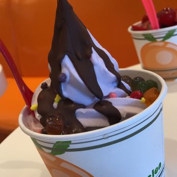 Tuttimelon - Pomegranate with taro mixed in with mango,gummy bear, nerds and fudge - Desserts Near Me - Novato, California