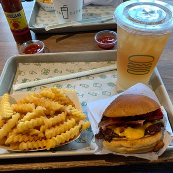 Shake Shack West Loop - Crinkle Cut Fries, SmokeShack Burger, and Fifty/Fifty Drink (Large) - Burgers Near Me - Chicago, Illinois