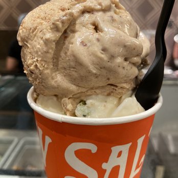 Salt & Straw - Carrot Cake Batter w/ Pralined Hazelnuts and Spinach Cake w/ Chocolate Tahini Fudge - Ice Cream & Frozen Yogurt Near Me - San Ramon, California