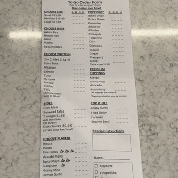 All About Poke - Menu as of 11-14-25 - Poke Near Me - Los Angeles, California