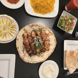 shish plate and rice, this could easily feed 4 people amazing food and generous for the price shish plate and rice, this could easily feed 4 people amazing food and generous for the price