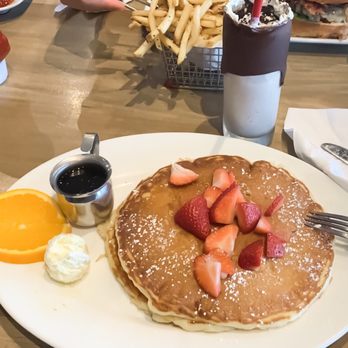 Waypoint Cafe - Pancakes and Oreo Milkshake (split for two) - American Near Me - Camarillo, California