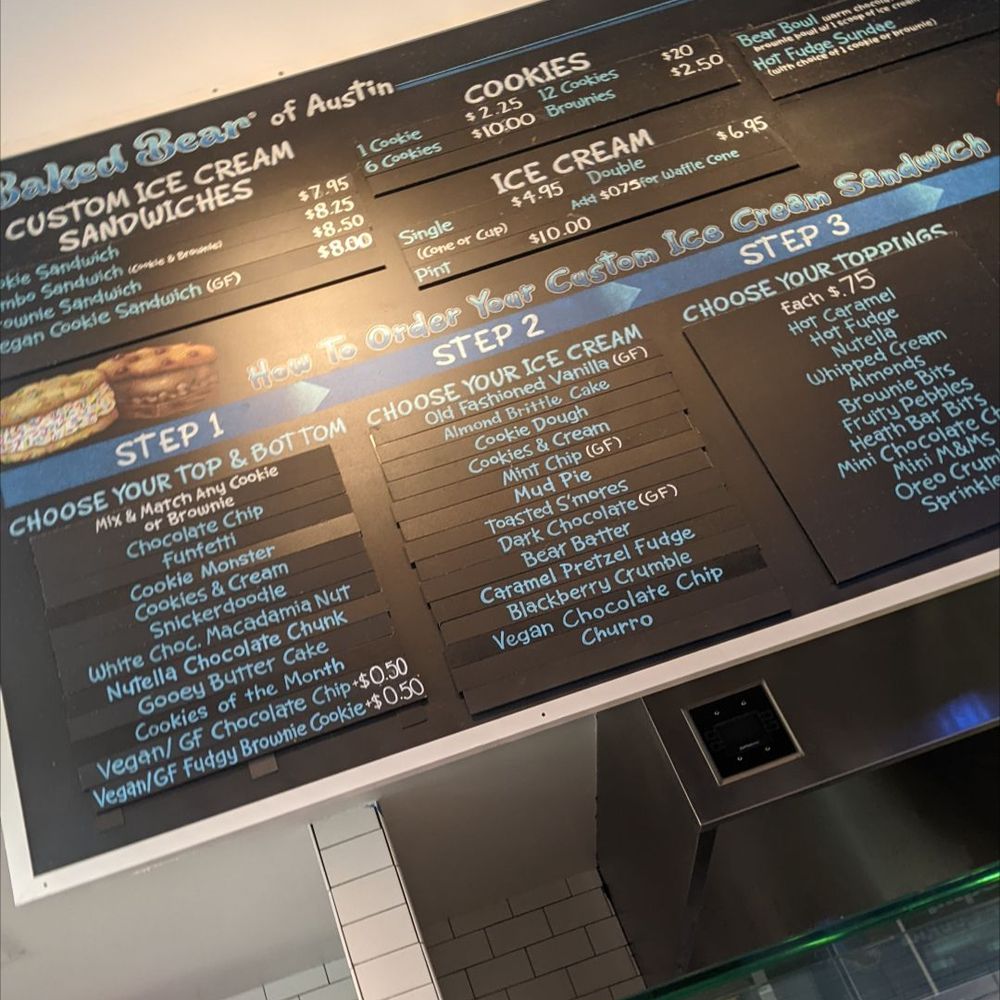 The Baked Bear - Menu - Ice Cream & Frozen Yogurt Near Me - Austin, Texas The Baked Bear - Menu - Ice Cream & Frozen Yogurt Near Me - Austin, Texas