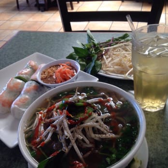 Pho 45 - Pho #8 w side of spring rolls - Vietnamese Near Me - La Mirada, California