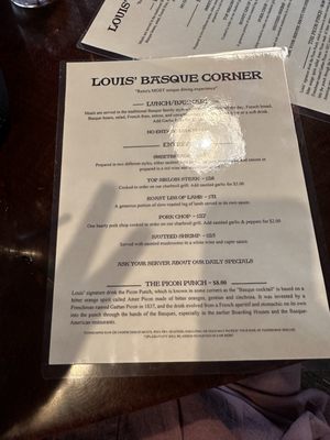 Menu photo 4 Louis' Basque Corner Reno, NV