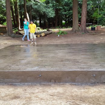 McCartney Industries - Walnut color stamped patio. - Masonry/Concrete Near Me - Lake Tapps, Washington