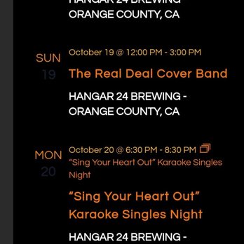 Hangar 24 Craft Brewing - Entertainment Schedule - Venues & Event Spaces Near Me - Irvine, California Hangar 24 Craft Brewing - Entertainment Schedule - Venues & Event Spaces Near Me - Irvine, California