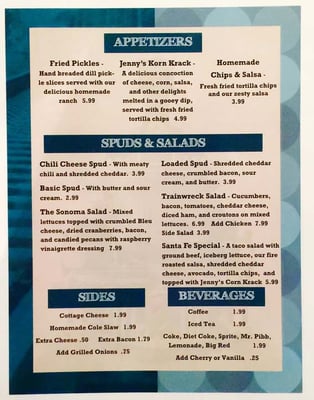 Menu photo 4 Railroad Cafe Mitchell, IN
